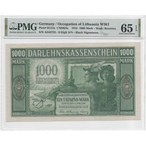 KOWNO - 1000 marek 1918 - A - PMG 65 EPQ - 2-ga max nota