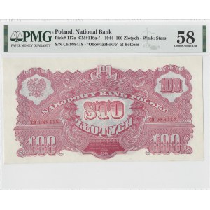 100 złotych 1944 - obowiązkowe - seria CH - PMG 58