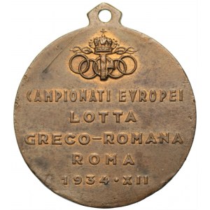 Medal mistrzostw Europy w zapasach - Rzym 1934
