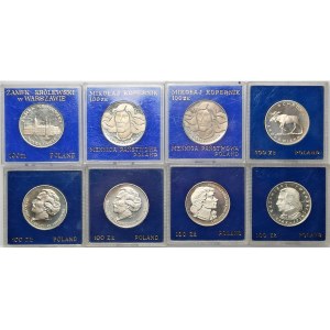 Zestaw 8 monet kolekcjonerskich 100 złotych (1974-1978) m.in. ŁOŚ
