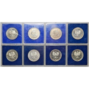 Zestaw 8 monet kolekcjonerskich 100 złotych (1974-1978) m.in. ŁOŚ