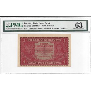 1 marka 1919 - I Serja Z - PMG 63