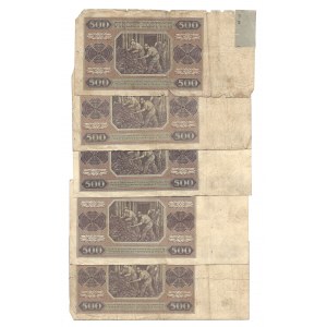 500 złotych 1948 - zestaw 5 sztuk