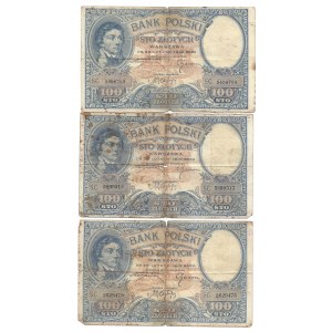 100 złotych 1919 - 3 sztuki