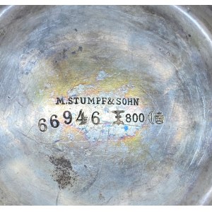 GDAŃSK - Moritz Stumpf & Sohn - puchar z 31 niemieckimi monetami - Srebro 800 - waga 1505 gram