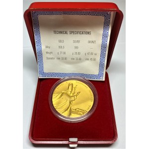 Medal wybity z okazji 200-lecia Konstytucji 3 Maja 1991 - ZŁOTO 999, 27 gram
