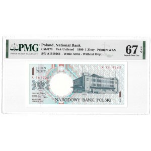 Miasta Polskie - Gdynia - 1 złoty 1990 - A - PMG 67 EPQ