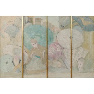 Wlodzimierz TERLIKOWSKI (1873-1951), Japanese theater - quadriptych, 1926