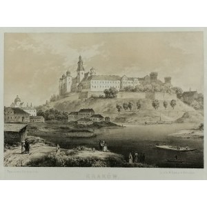 N. ORDA - rysował, M. FAJANS  - litografia, Zamek Wawel nad Wisłą - z „Albumu widoków historycznych Polski” (1875-1883) - reprint