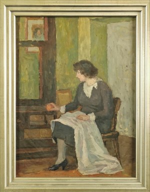 Leonard PĘKALSKI (1896-1944), Portret p. Wandy  P. we wnętrzu