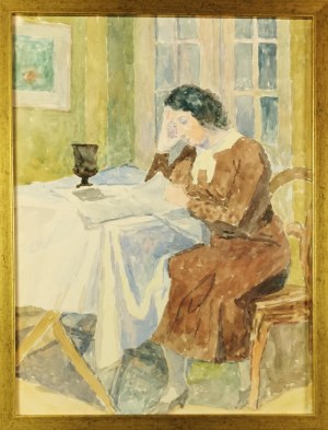Leonard PĘKALSKI (1896-1944), Pani Wanda P. czytająca gazetę