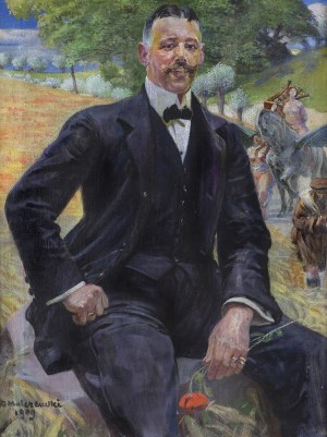 Malczewski Jacek, PORTRET MĘŻCZYZNY Z CZERWONYM MAKIEM, 1909