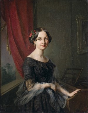 Simmler Józef, PORTRET JÓZEFY SŁUGOCKIEJ, 1847