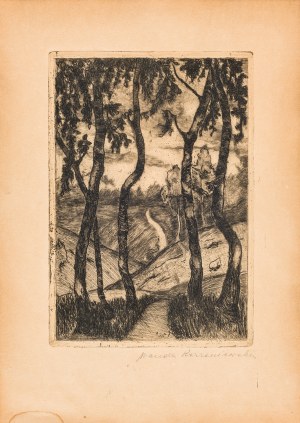 Korzeniowska Wanda, Pejzaż z drzewami, ok. 1913