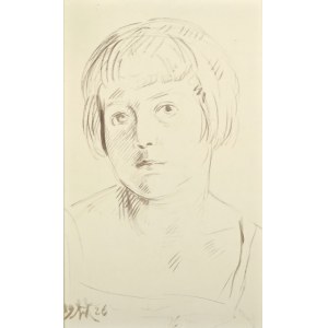 Wlastimil HOFMAN (1881-1970), Portret dziewczynki | Półakt kobiecy (rysunek dwustronny) (1926)