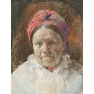 Autor nieznany, Portret kobiety w chuście