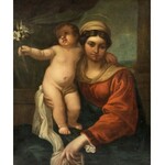 MN- naśladowca Annibale Carracci (1560-1609) (XIX w.), Madonna z dzieciątkiem z lilią