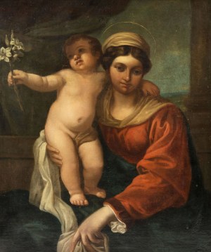MN- naśladowca Annibale Carracci (1560-1609) (XIX w.), Madonna z dzieciątkiem z lilią
