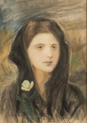 Teodor Axentowicz (1859 Braszów/Rumunia - 1938 Kraków), Portret młodej kobiety