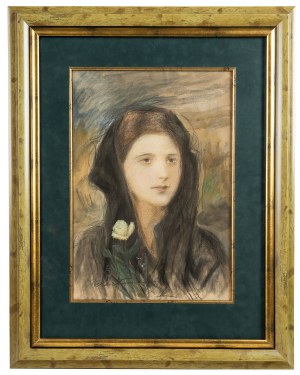 Teodor Axentowicz (1859 Braszów/Rumunia - 1938 Kraków), Portret młodej kobiety