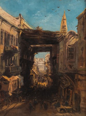 Eduard Hildebrandt (1817 Gdańsk-1868 Berlin), Bazar w Kairze, 1860 r.