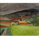Rafał Malczewski (1892 Kraków - 1965 Montreal), Pejzaż podgórski, ok. 1955 r.