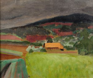Rafał Malczewski (1892 Kraków - 1965 Montreal), Pejzaż podgórski, ok. 1955 r.