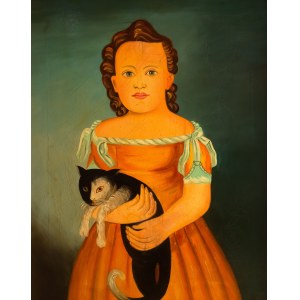 Malarz ludowy (XIX w.), Dziewczyna z kotem