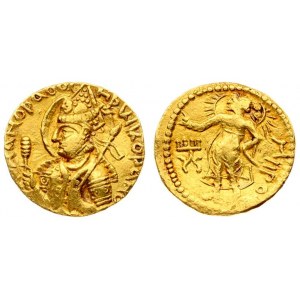 Kushan Empire India 1 Dinar Huvishka Circa AD. 152-192. AV Dinar. Av.: Three...