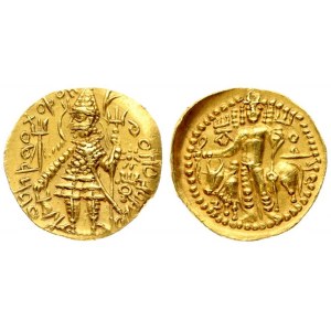 India Kushan Empire 1 Dinar Kanishka II. Circa AD 225-240. AV Dinar. Mint III (C)...