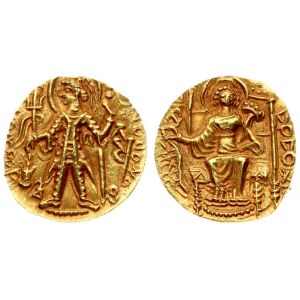 India Kushan Empire 1 Dinar  Vasudeva II. Circa AD 267-300. AV Dinar Main mint in Mathura/Gandhara...