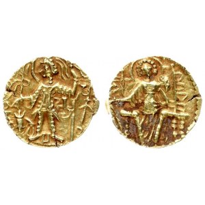 India Kushan Empire 1 Dinar Shaka. Circa AD 305-335. AV Dinar. Uncertain mint...