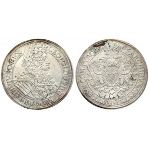 Austria 1 Thaler 1695 Vienna Leopold I (1657-1705). Averse: Laureate; draped; and armored bust right. Reverse:  Crowned...
