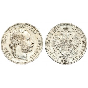 Austria 1 Florin 1877 Franz Joseph I(1848-1916). Averse: Laureate head right. Reverse: Crowned imperial double eagle...