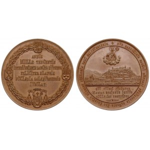 Austria Salzburg Medal 1882 from Drentwett; on the 1300th anniversary of the monastery. Averse: St...