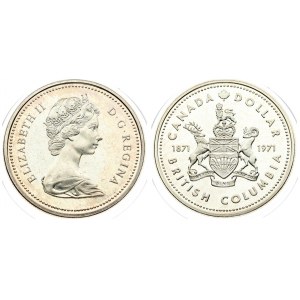 Canada 1 Dollar 1871-1971 British Columbia. Averse: Young bust right. Reverse...