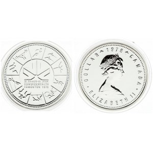 Canada 1 Dollar 1978 XI Commonwealth Games. Averse: Young bust right. Reverse: Commonwealth games; logo at center...