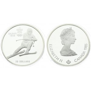 Canada 20 Dollars 1985 1988 Calgary Olympics. Averse: Young bust right; maple leaf below; date at right. Reverse...
