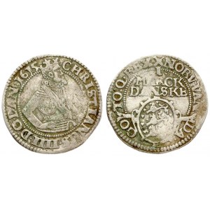 Denmark 1 Mark 1615 Copenhagen mint. Christian IV(1588 - 1648). Averse: Crowned 1/2-length figure right date in legend...