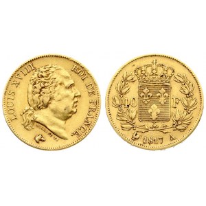 France 40 Francs 1817 A Louis XVIII(1814-1824). Averse: Head right. Reverse...