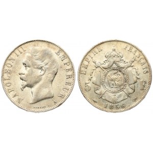 France 5 Francs 1856A  Napoleon III(1852-1870). Averse: Head left. Averse Legend: NAPOLEON III EMPEREUR. Reverse...