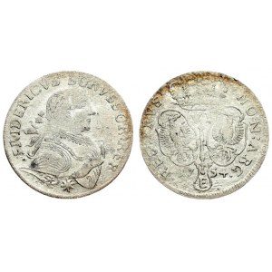 Germany PRUSSIA 6 Groszy 1754 ST//E Friedrich II(1740-1786). Averse: Armored bust to right. Averse Legend...