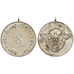 Germany Third Reich Police Medal (1938) service award 3rd level for 8 years. The Police Service Award (1938...
