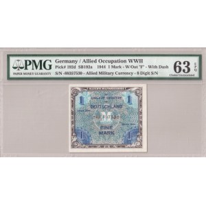 Germany Allied Occupation WWII 1 Mark 1944 Banknote. Pick#192d; SB192a. №88357530...