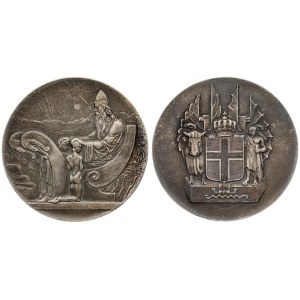 Iceland 10 Kronur 1930 1000 Years Althing. Averse: King of Thulé seated on a throne...