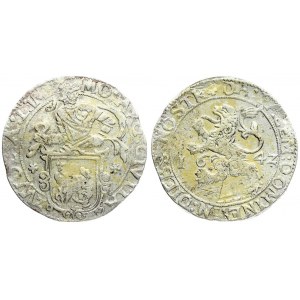 Netherlands ZWOLLE 1 Lion Daalder 1642 Averse: Armored knight looking left above Shield with St. Michael. Reverse...