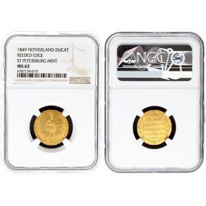 Netherlands 1 Ducat 1849 St. Petersburg Mint. Imitating  a gold Ducat of Willem II Rare Russia 1 Ducat 1849...