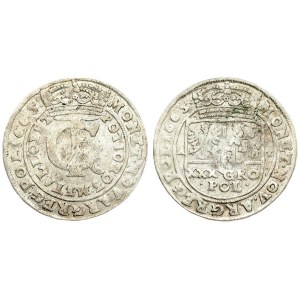 Poland 1 Gulden (Tymf) 1665/1665 AT John II Casimir Vasa (1649–1668). Averse: Crowned monogram. Reverse: Crowned shield...