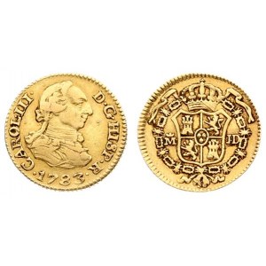 Spain 1/2 Escudo 1783 JD Charles III(1759-1788). Averse: Older bust right. Averse Legend...