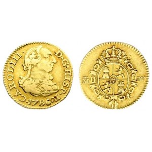 Spain 1/2 Escudo 1786 DV Charles III(1759-1788). Averse: Older bust right. Averse Legend...